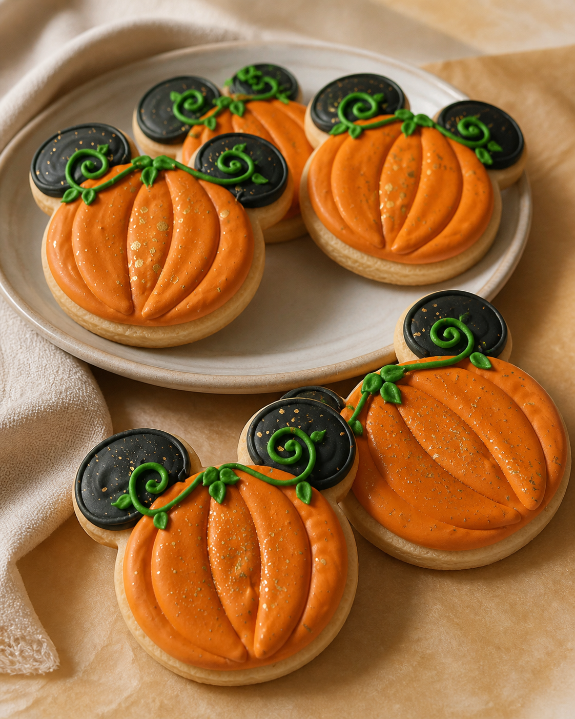 Pumpkin Ears Decorated Sugar Cookies